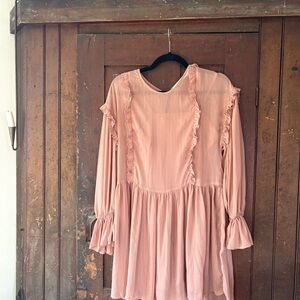 Zara Blush Pink Textured Dress